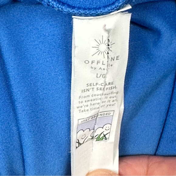 OFFLINE by Aerie Women’s Real Me Ruched  Flowy Blue Tiger Print Shorts Sz L - Picture 9 of 11